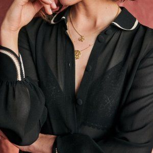 SEZANE Meryl Shirt SIZE 4 COLOR BLACK
